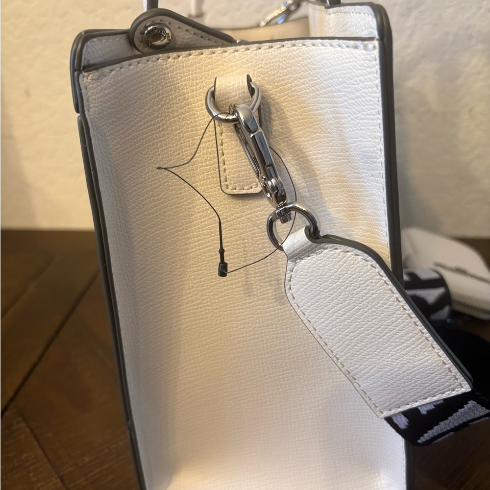 Karl Lagerfeld White Embossed Satchel - Picture 7 of 9